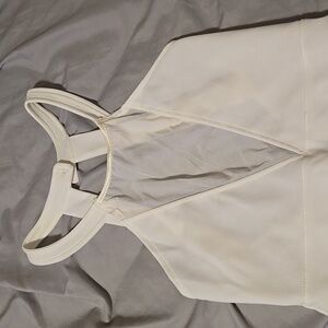 White mesh midi dress